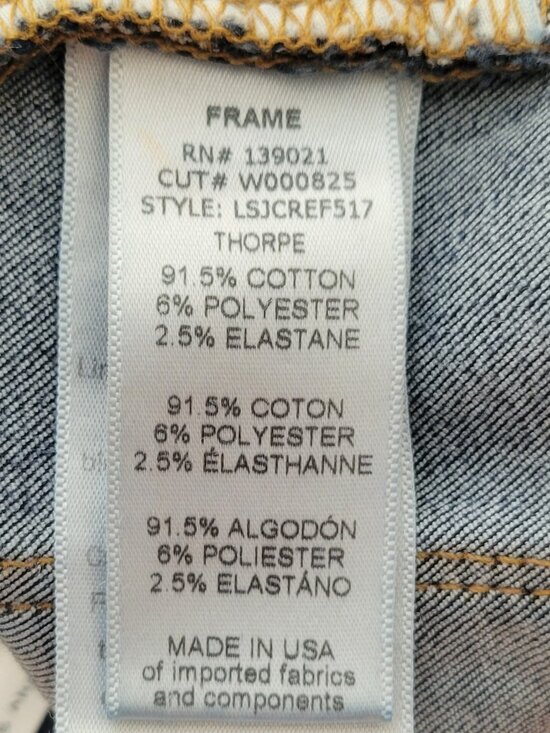 Frame Denim Crop Jeans Thorpe Dark Wash Raw Hem Distressed Size 29 - Picture 7 of 12